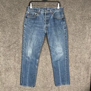 Levi's 501 Jeans Mens 33x32 Blue Denim Button Fly VTG Made In Guatemala